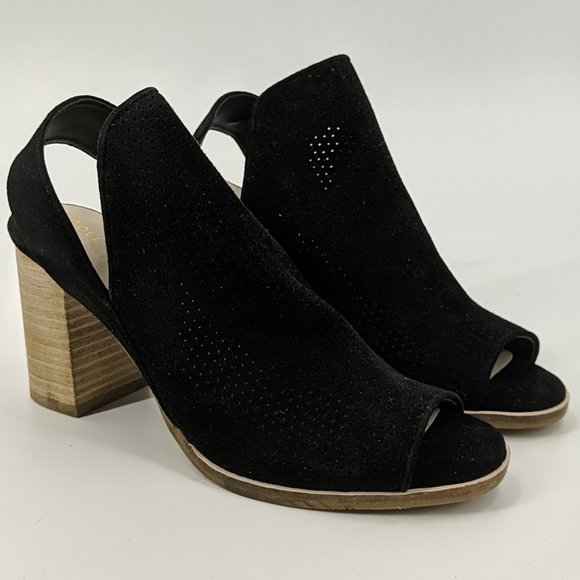 COLE HAAN Leather Peep Toe Slingback Booties - Picture 1 of 9